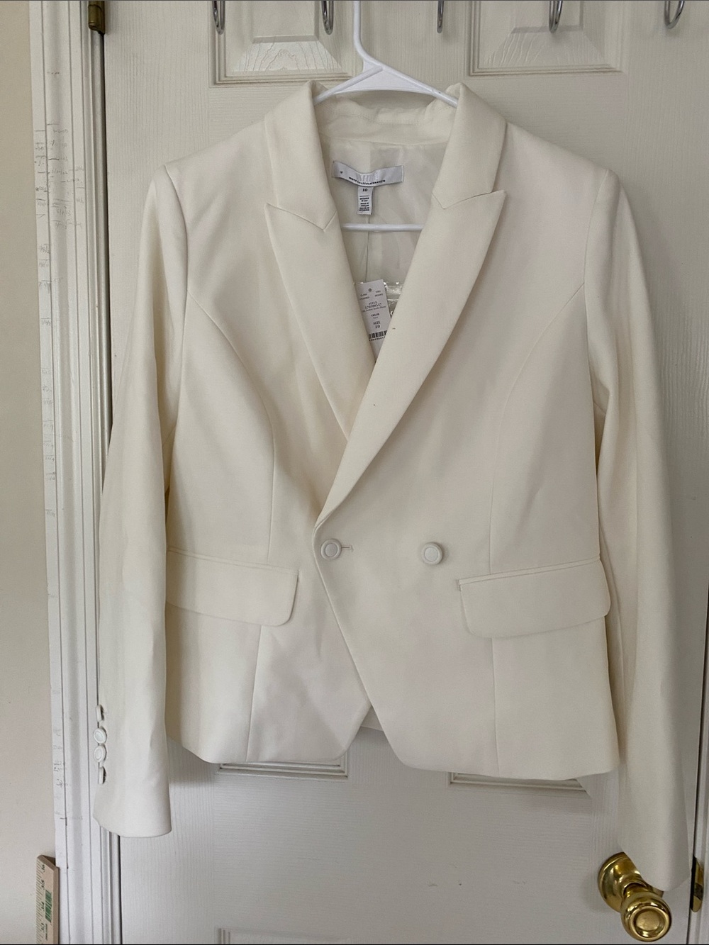 White House Black Market Ivory Double-Breasted Blazer